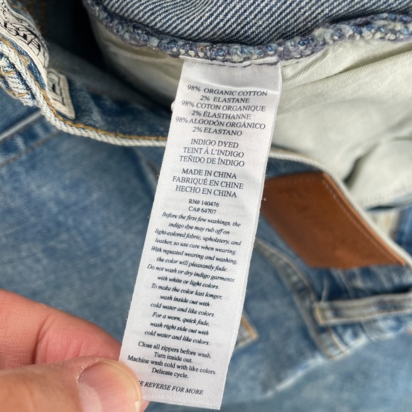 Faherty Blue Slim Straight Jeans Size 34 - would fit 35/36 - Picture 11 of 12